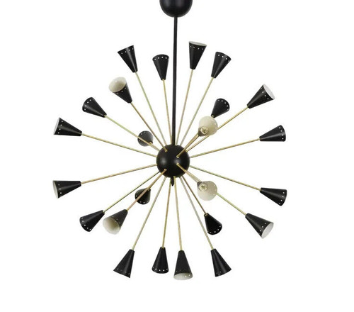 Lampe chandelier noire mate - chandelier,